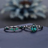 Emera Emerald Ring stacked two-piece design